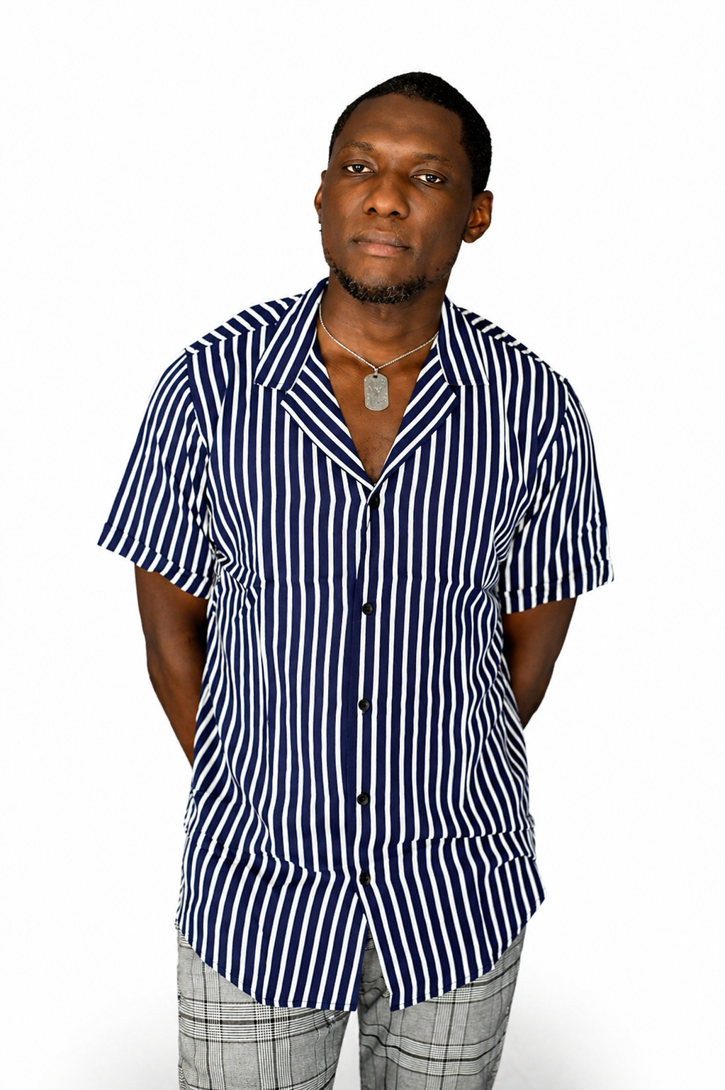 Chemise hawaïenne à rayures verticales