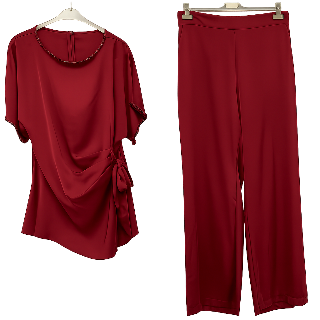 Ensemble deux pièces LUMIANCE - Rouge cerise
